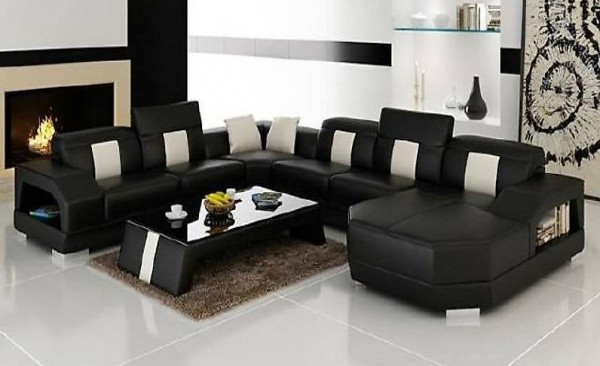  ECK SOFA COUCH GARNITUR LANDSCHAFT LEDER NEU TRIER 2