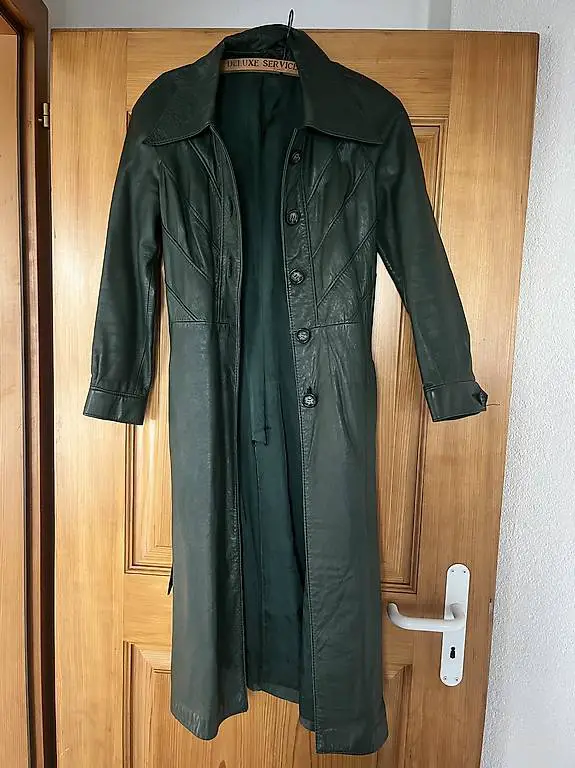 Ledermantel grün Grösse 38