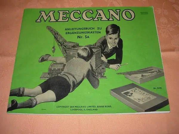  MECCANO ANLEITUNGSBUCH ZU ERGÄNZUNGSKASTEN Nr. 5 A