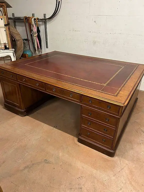 1 antiker Doppel-Schreibtisch Viktorianisch ca. um 1900