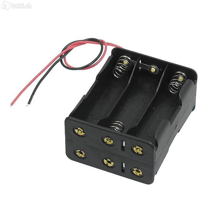  Batteriehalter Batteriefach 6 x AA (2x3) mit Kabel