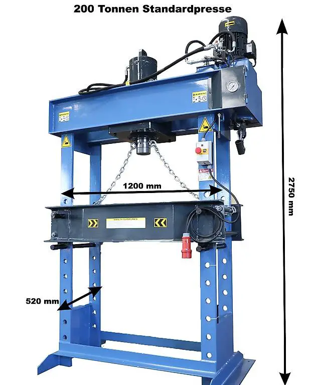 Werkstattpresse 200t mit Elektromotor für den hydraulischen