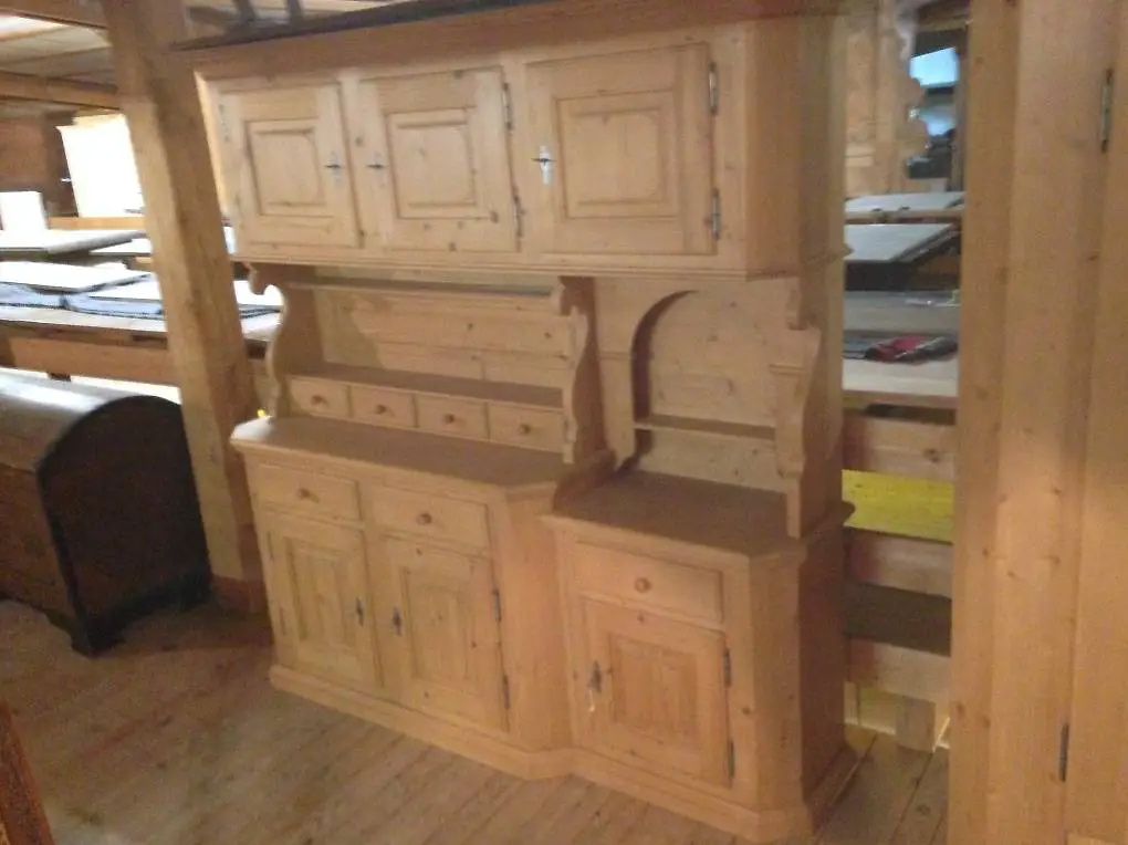 Biedermeier Buffet 3 teilig, abgesetzt mit Nische, Tanne