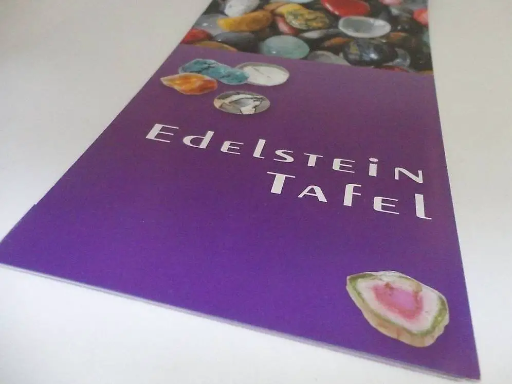 Edelstein - Tafel mit 154 Stein-Abbildungen.