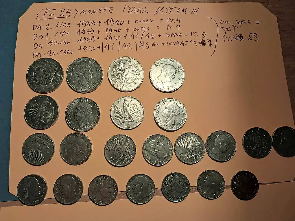 pz 24 Monete .Italia .Re Vitt Emm III