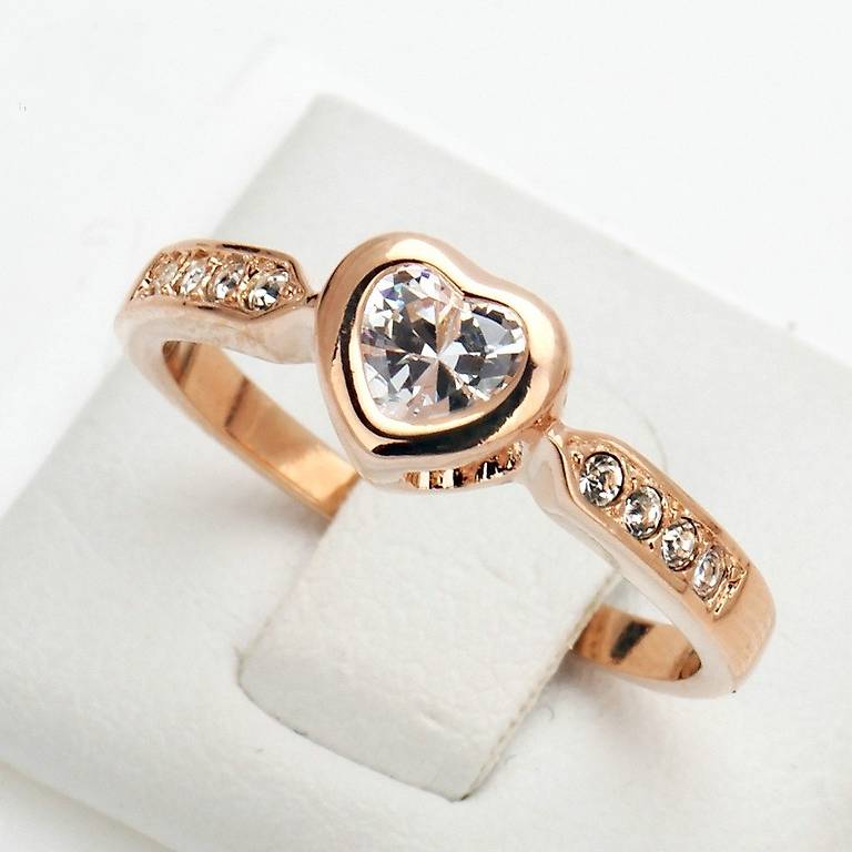 625N CZ Kristall Herz-Hochzeit Ring