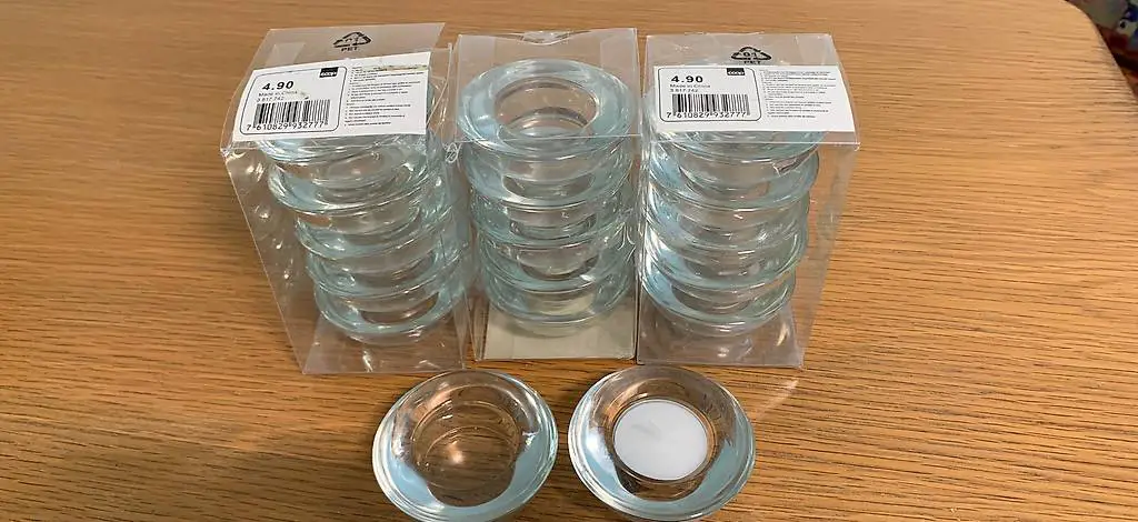 Teelichter, Rechaudkerzen, Glas Rechaudkerzen