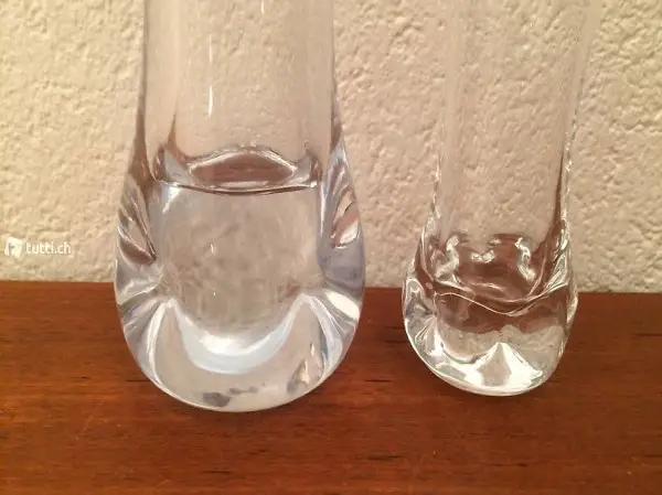 2x mundgeblasene Glasvase Ziervase Vase vintage 60er 70er