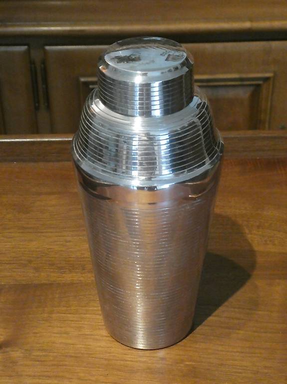 Cocktail Shaker von Carl Deffner Messing/versilbert Art Deco