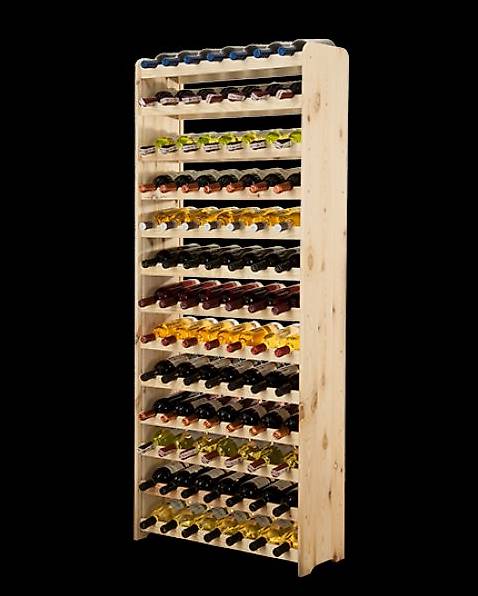 Weinregal für 91 Flaschen natur