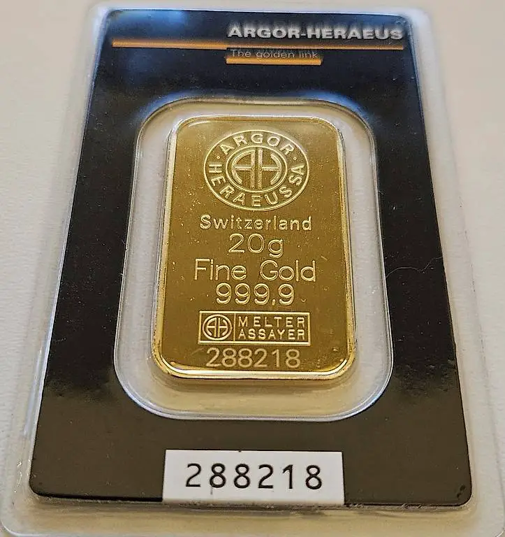 Goldbarren, Feingoldbarren, Reingoldbarren 20 g