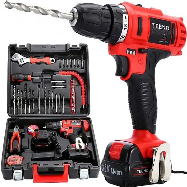  Akku-Bohrschrauber,21V Akkuschrauberset 2 Li-Ion Akkus