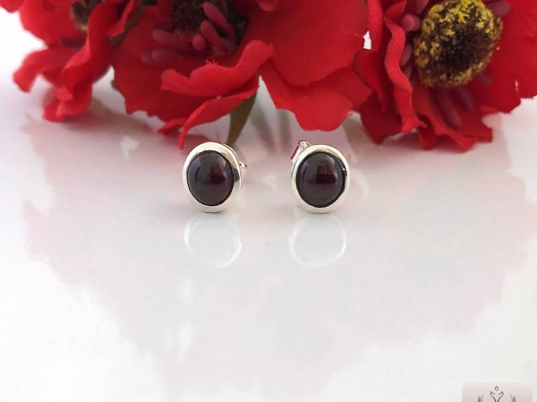  Granat Ohrstecker mit 925 Silber (ORST 116)