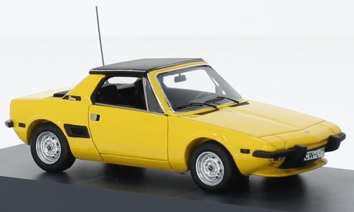 NEU: Fiat X1/9 Bertone Phase I 1972-1982 gelb / schwarz 1:43