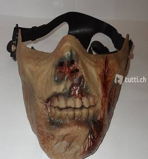 Zombiemaske für Fasnacht Paintball Horror Kiefer Blut