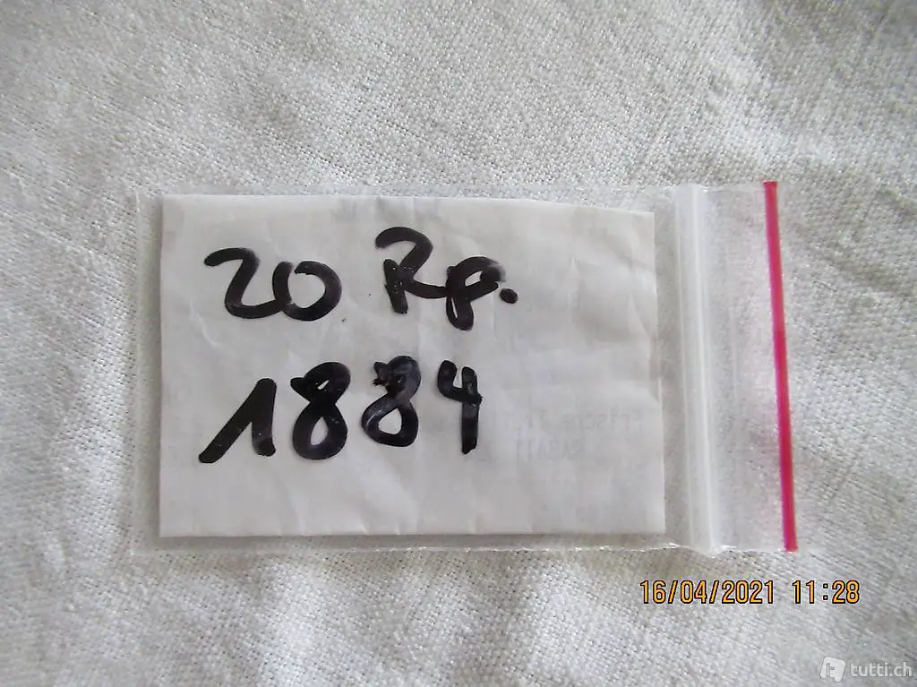 20 Rappen von 1884, altes Münz von 1884