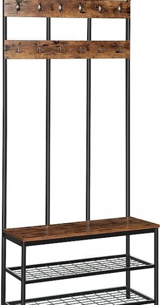  Grosser Garderobenständer mit Schuhregal, Garderobe