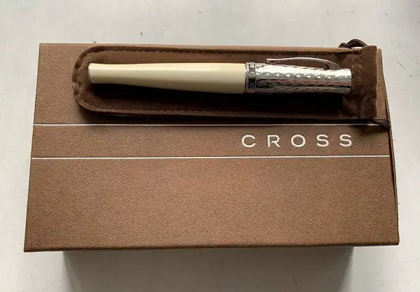 OVP Cross White Python Kugelschreiber/Rollerball Pen