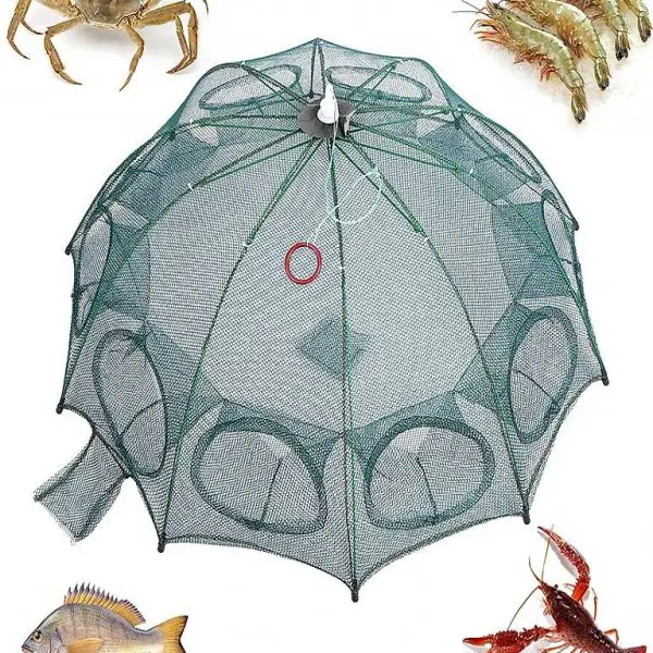  Lixada 4/6/8/10 Loch Automatische Fischernetz Falle Tragbare