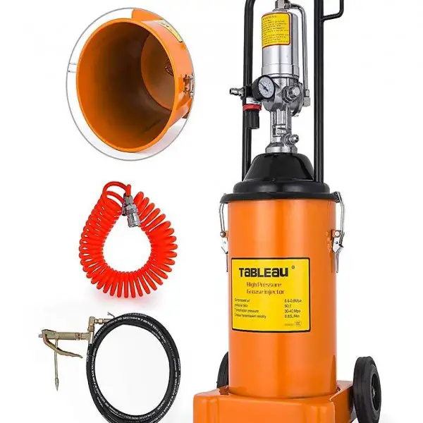  Fettpresse Pneumatisch Fahrbar 12L Druckluft Abschmierpresse