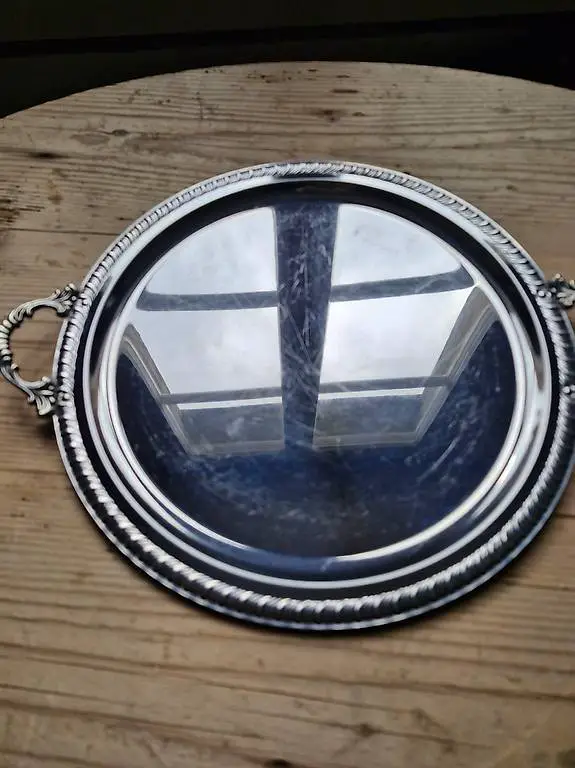 Dekoplatte Platte Silber Deko 22 SF