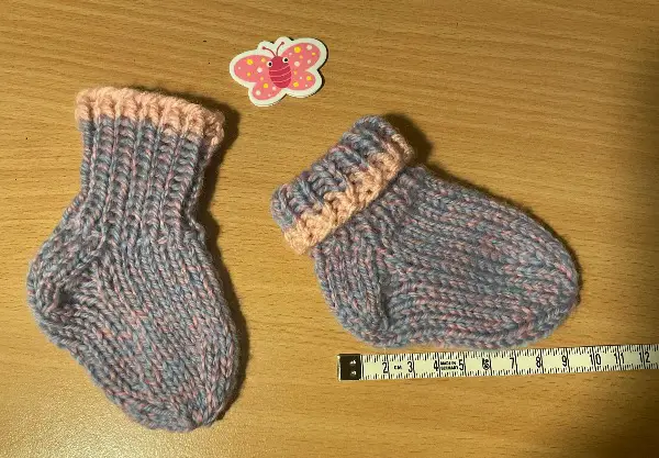 Babysocken rosa & hellviolett - ab Geburt - Merinowolle