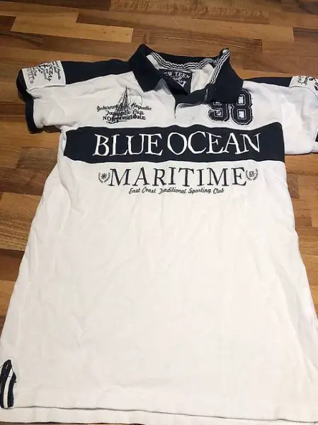 Poloshirt weiss blau Grösse 152-158 neuwertig