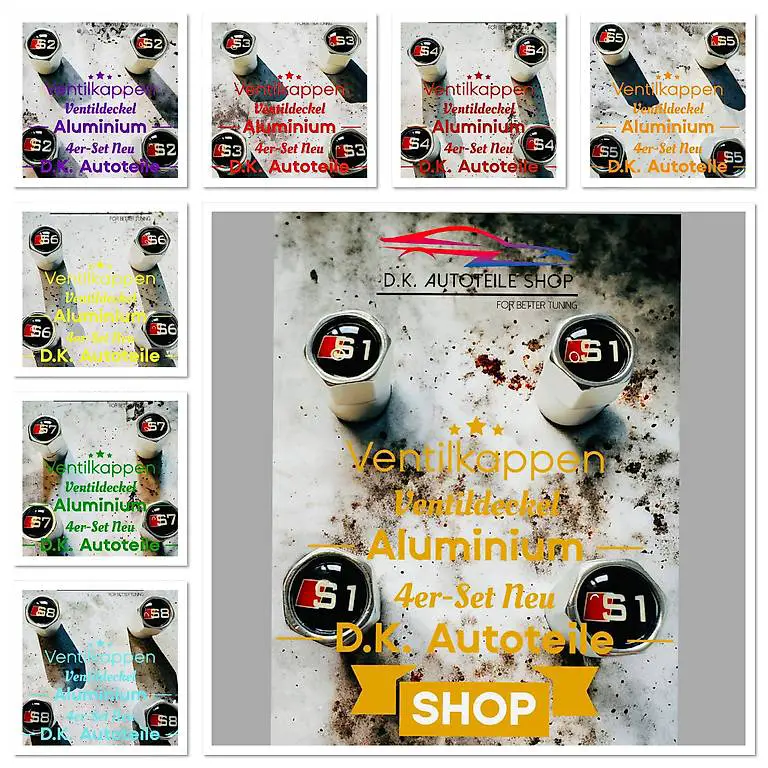 Audi Ventilkappen, S1 S2 S3 S4 S5 S6 S7 S8 Ventildeckel Alu