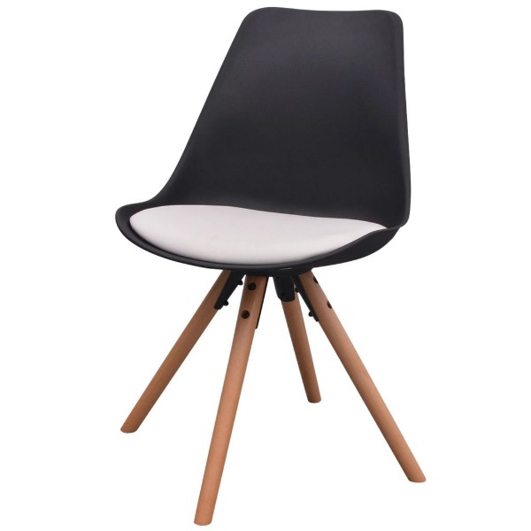  Esszimmerstühle 6 Stk. Kunstleder Schwarz und Weiss