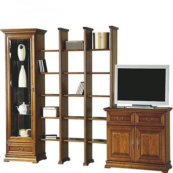  KLASSISCHE WOHNWAND SCHRANKSYSTEM WOHNZIMMER LANDHAUS R-R