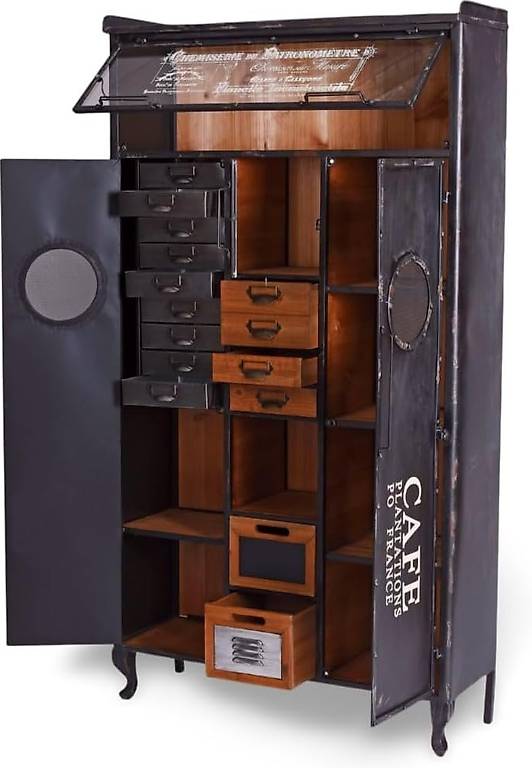 Hochschrank? Paris LOFT? ? Industrial Vitrinenschrank | Meta