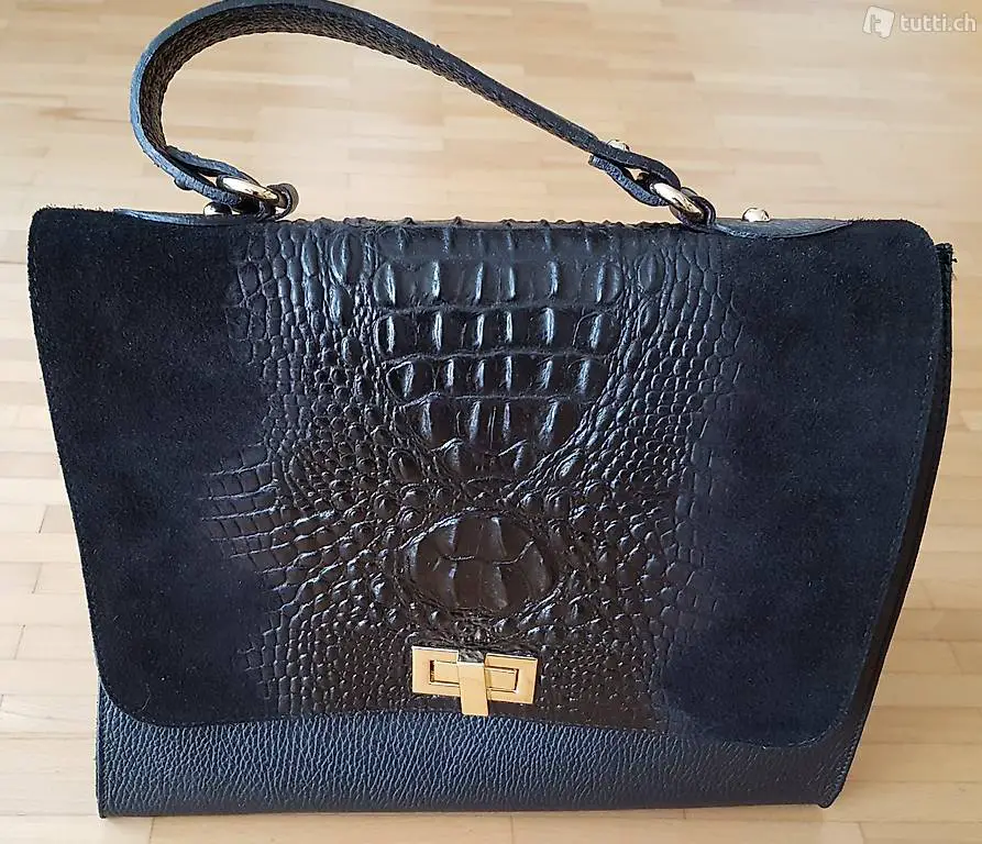 Stielvolle Handtasche schwarz