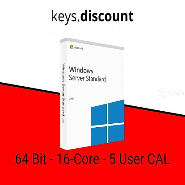  Windows Server 2019 Standard 16-Core / 5 User CAL