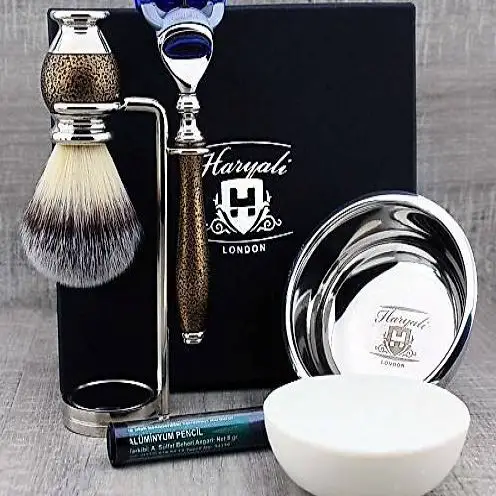  Herren Rasierset - Synthetischer Dachsrasierpinsel & Fusion