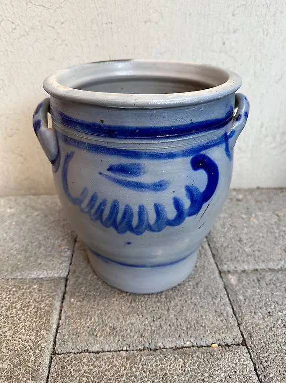 Steingut Topf antik Schmalztopf Ankehafe Schmutzhafen Anke