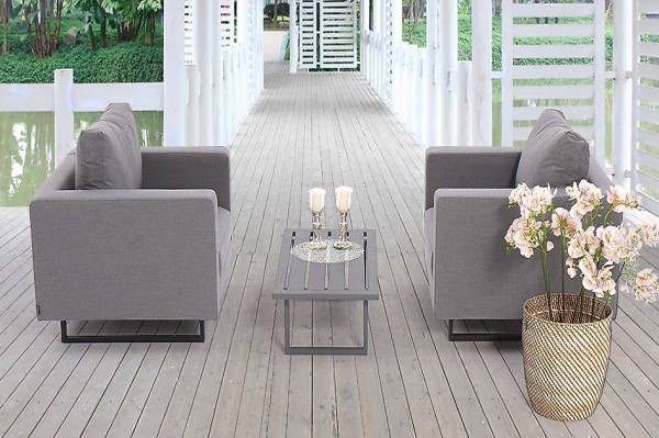 Textil Outdoor Gartenlounge Set Grau