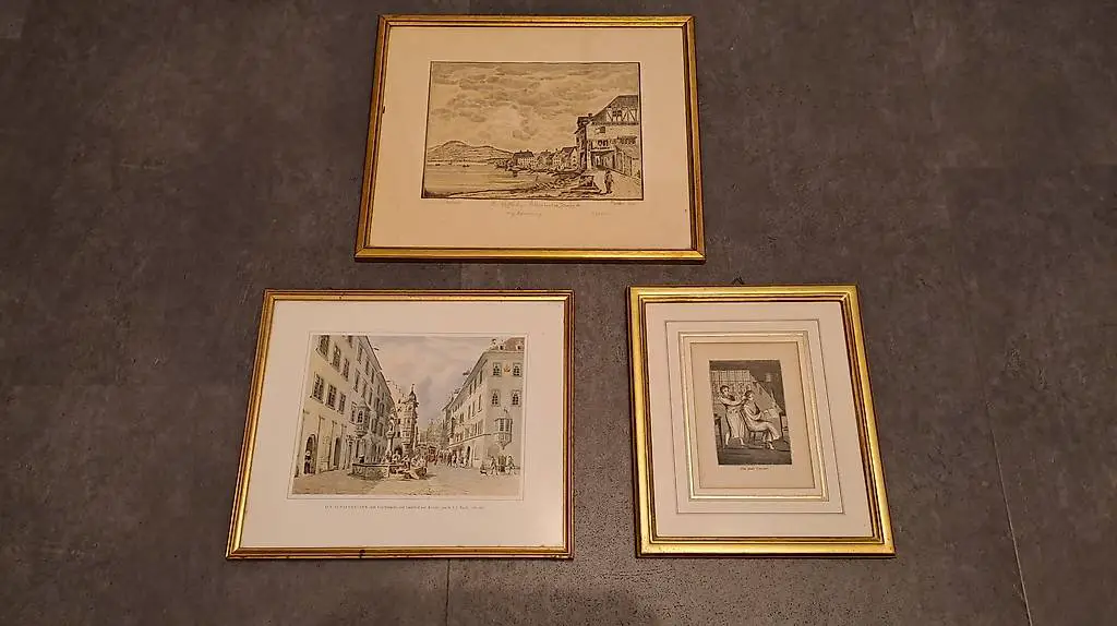 Stiche / alte Bilder, 3 Stk.