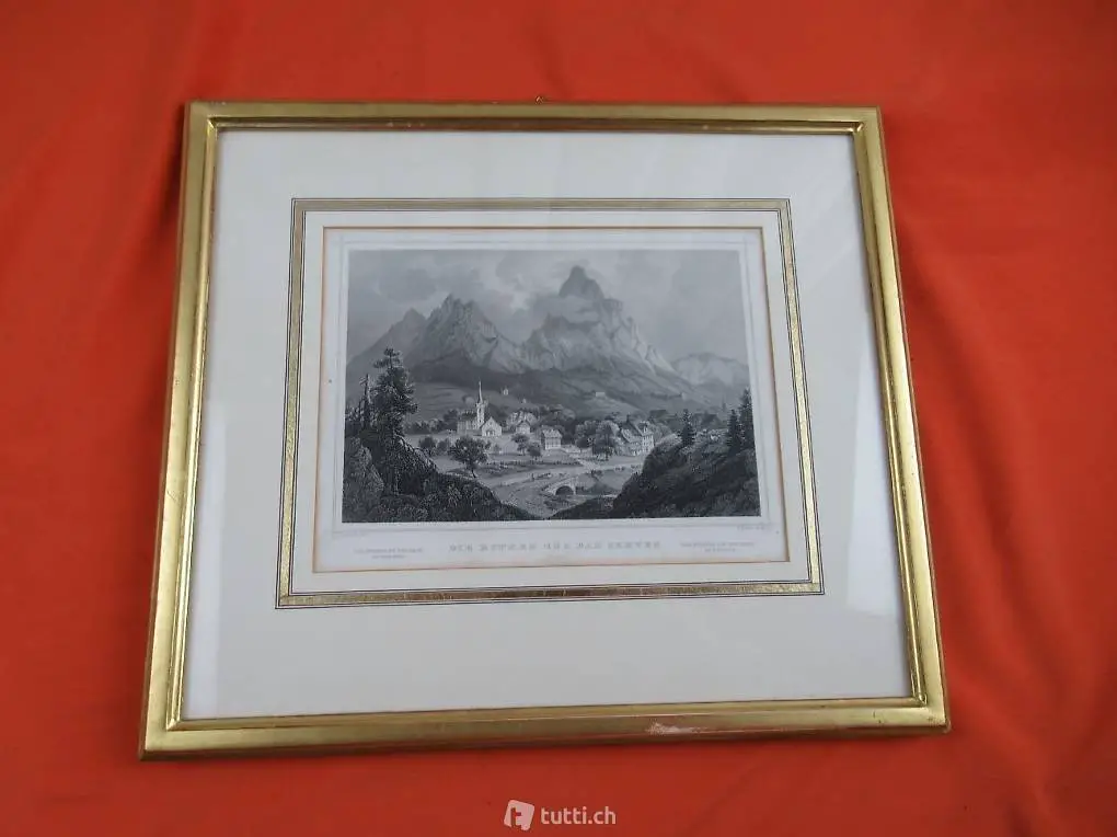  Stich Die Mythen Bad Seewen Schwyz Gold Rahmen