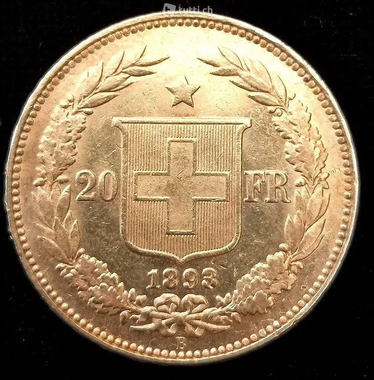Helvetia Goldmünzen 1893, 20Franken