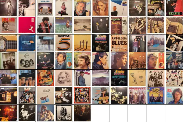 lp"s: emmylou harris, shadows, brel, brassens, and many others