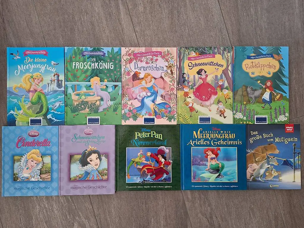 Märchenbücher, Cinderella, Froschkönig, Schneewittchen