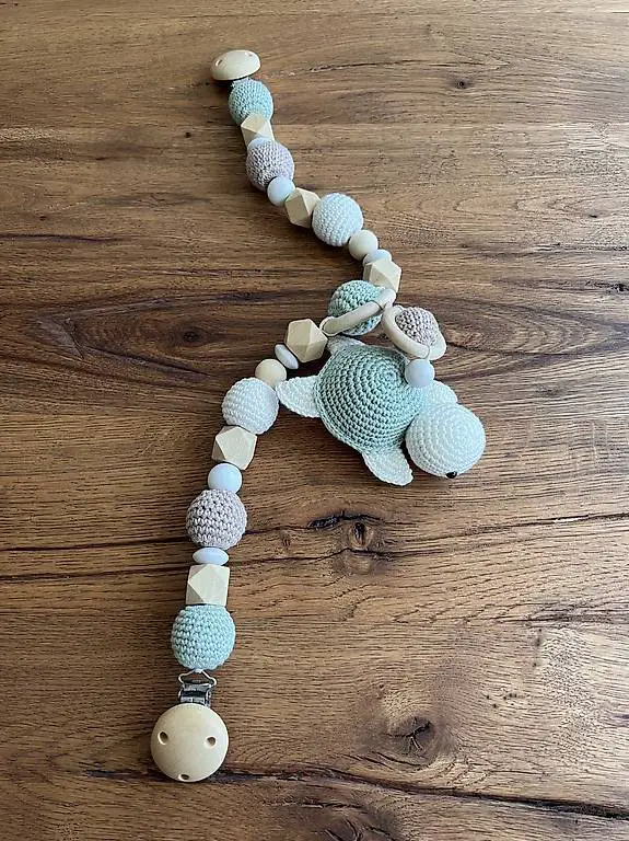 Kinderwagenkette Schildkröte gehäckelt