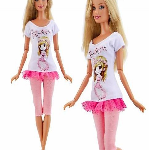 BARBIE SHIRT UND HOSE ROSA INKL. SCHUHE