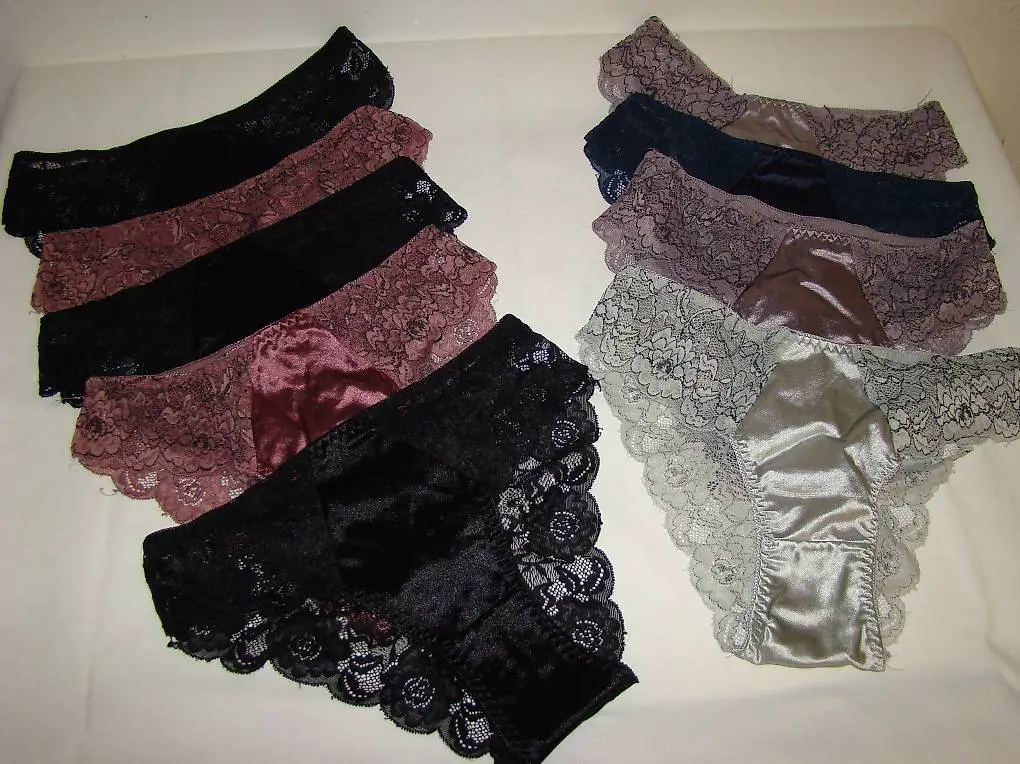 9 Damen Spitzen Slips Rosa Junio Grösse L/XL neu