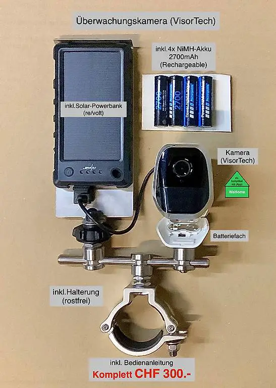 Überwachungskamera (VisorTech) / Solar Powerbank (re/volt)