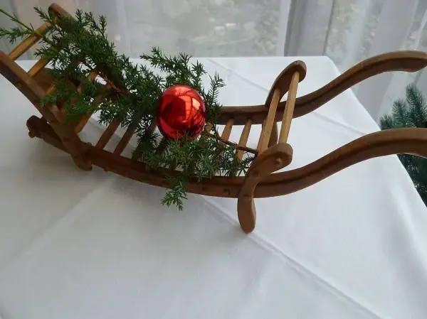 Dekorative Holz Carette/Schubkarre, Handarbeit, Top Zustand