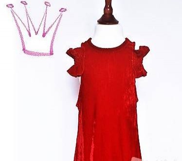  rotes Panne-Samt Kleid, Prinzessinnen, Sommer-Röckli, Salma