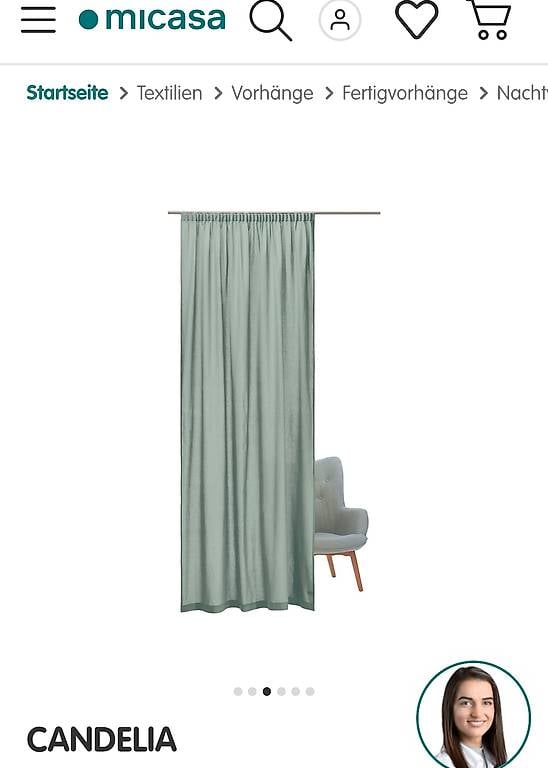 Fertigvorhang Candelia Türkis Micasa