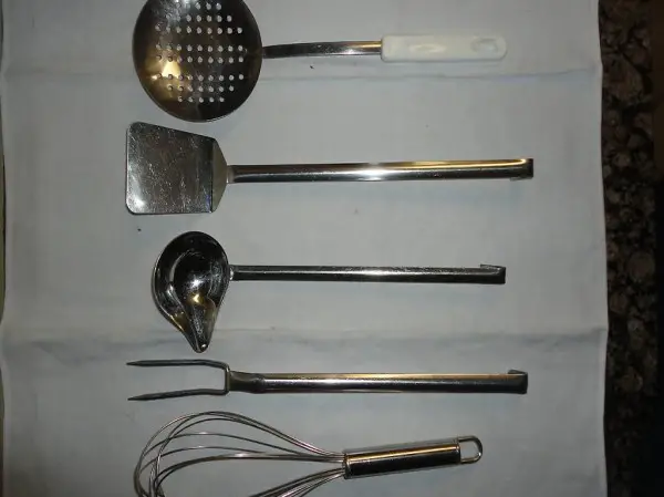  Küchenhilfen, Kochutensilien, Kochhilfen, aus Chromstahl