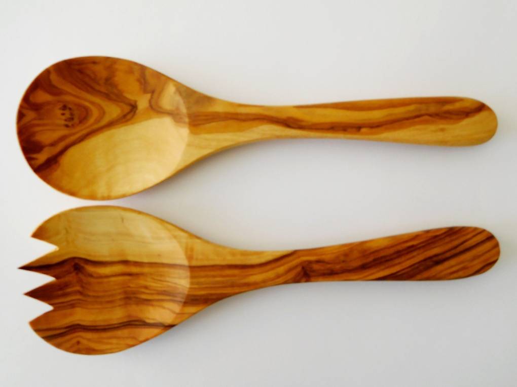 Reisbesteck au Olivenholz